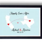 Kitchen Art, Kitchen decor, Anniversary gift for Husband, wife- Long Distance Relationship Gift ,World Map art