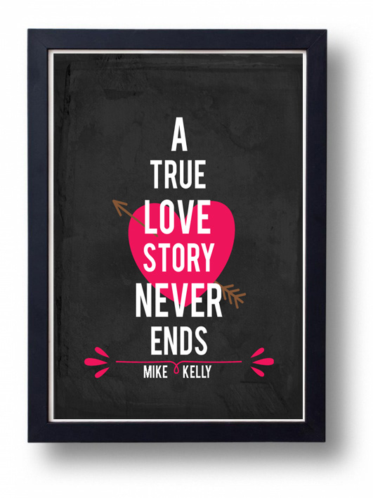 Kitchen Art, Kitchen decor, Anniversary gift for Husband, wife- A True Love Story Never Ends