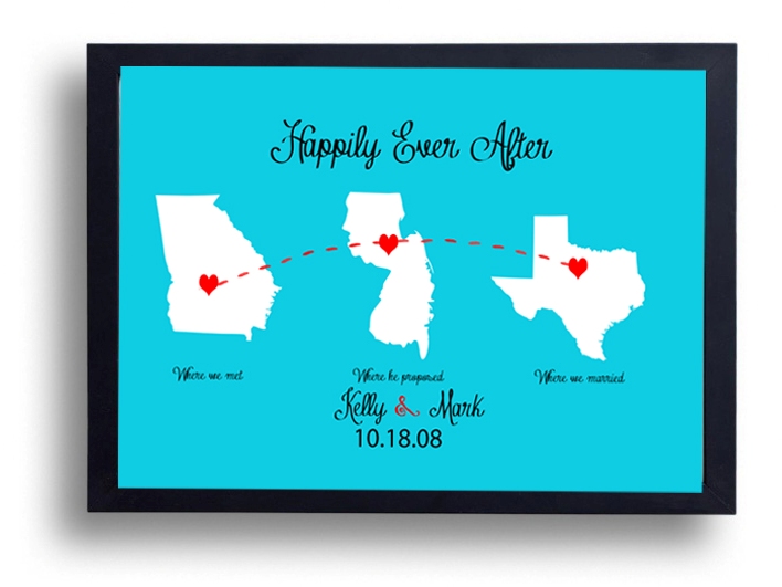 Anniversary Gift For Husband, Boyfriend- Happily Ever After- Long Distance Relationship-first Anniversary Gift For Men -women