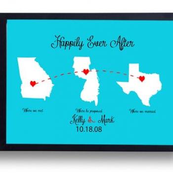 Anniversary gift for Husband, Boyfriend- Happily Ever After- Long Distance Relationship-First Anniversary Gift for Men -Women